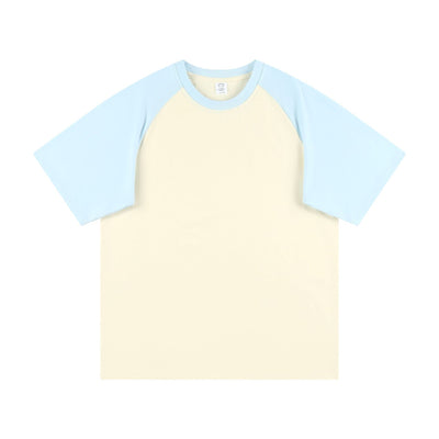Summer 230g Contrast Color Raglan Sleeve T-shirt Men