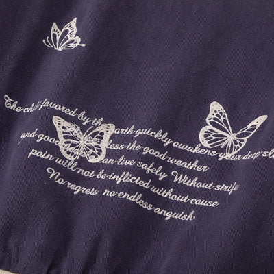 Color Contrast Patchwork Paste Cloth Embroidery Butterfly Pattern Jacket Coat