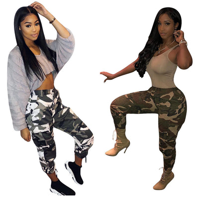 Camouflage Print Cargo Trousers Casual Trousers