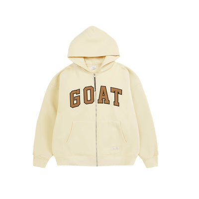 Polar Fleece Monogram Stick Cloth Embroidered Zipper Hoodie Jacket