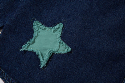 Five-pointed Star Paste Cloth Embroidery Design Personality Denim Shirt
