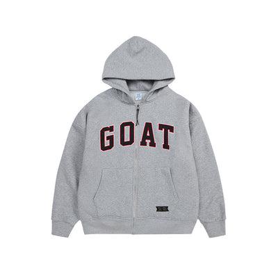 Polar Fleece Monogram Stick Cloth Embroidered Zipper Hoodie Jacket