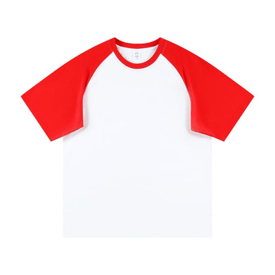 Summer 230g Contrast Color Raglan Sleeve T-shirt Men